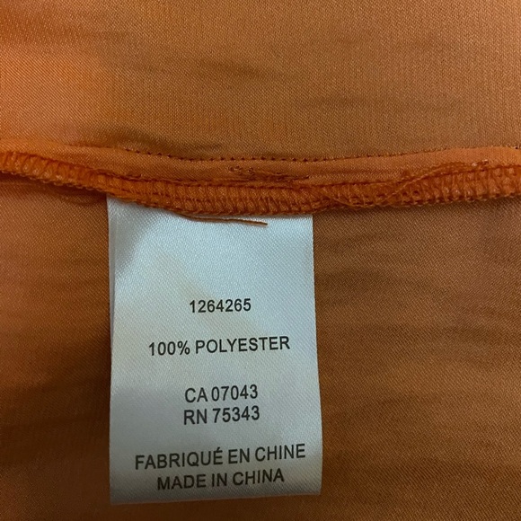 Joie Orange Pheasant Style Long Sleeve Blouse Top, Ruffle at Neck, Size Medium. - Picture 5 of 9